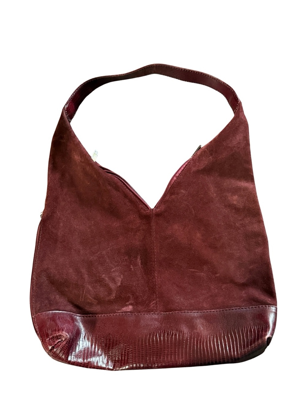Women’s Italian Burgundy Suede & Leather Hobo Bag